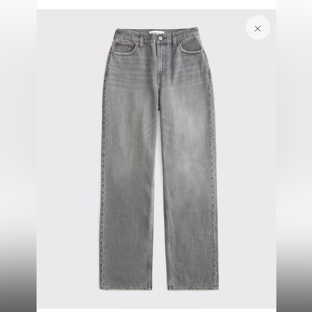 Abercrombie & Fitch Women’s Straight Leg Grey Jeans New with Tags Curve Love